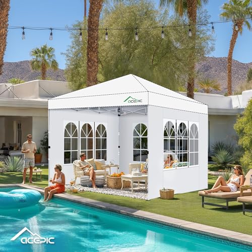 Acepic 3Pcs Instant Canopy Tent Sidewalls for 10x10 Pop-Up Canopy, Garden Gazebo, 210D Oxford Fabric Waterproof, Blue (Tent NOT Included) - color: Blue, size: 10*10ft 3pcs