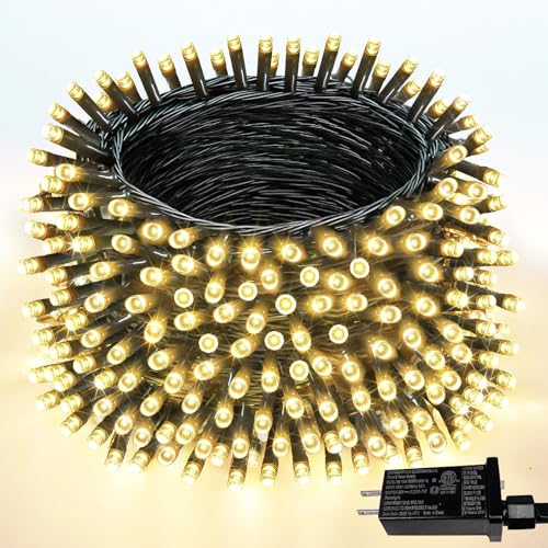 99FT 300 LED Christmas Decoration Lights Outdoor/Indoor, Memory Function & Timer & 8Modes, UL Certified, Green Wire Waterproof String Lights for Christmas Tree Holiday Party Garden Decor (Warm White) - color: Warm White, size: 300LED