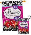 Its Bunco Time Garden House Flags Set Interests Game Night Dice Poker Bingo Hobbies Leisure Activity Small Decorative Gift Yard Banner Made In USA 28 X 40 - size: 1 x House & 1 x Garden Flags Set Only