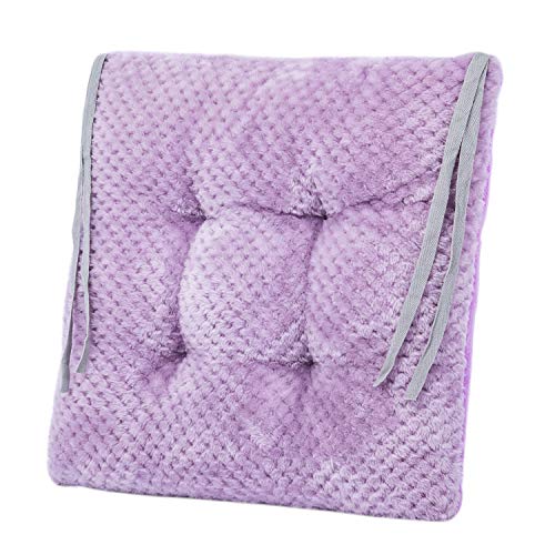 WONDER MIRACLE 4 Pack Seat Cushion/Chair Cushion Pads for Dining Chairs, Office Chair, Car, Floor, Outdoor, Patio，Machine Wash & Dryer Friendly (F&F 16"×16", Lavender) - color: Lavender, style: F&F 16"×16"