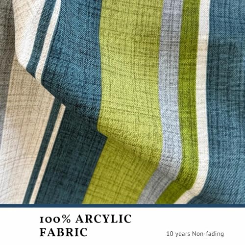 Acrylic Fabric 11FT Cantilever Umbrella with Base Large Curvy Outdoor Aluminum Offset Umbrella w/ 360° Rotation, UV Resistant Canopy for Patio, Garden, Backyard, Green Stripes - color: Green Stripes-Acrylic Fabric, size: 11FT