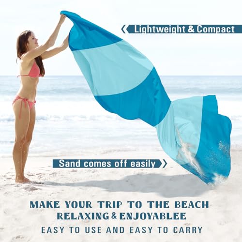 Famstar Beach Blanket Sandproof Waterproof 10'×9' 1-8 Adults Oversized,Compact Lightweight Durable Beach Mat for Travel Camping Hiking Picnic Blanket - color: Light Green, size: 10'×9'