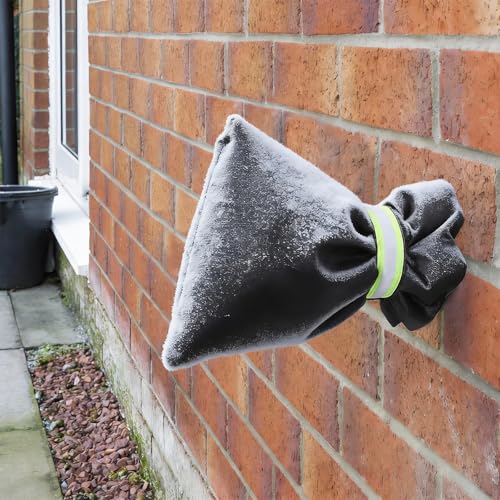 2 Pack Outdoor Faucet Covers for Winter - Large 7" x 10" Insulated Spigot Socks with Safety Reflective Strip - Waterproof Anti-Freeze Pipe Warmers for Garden Hose Bib & Yard Protection