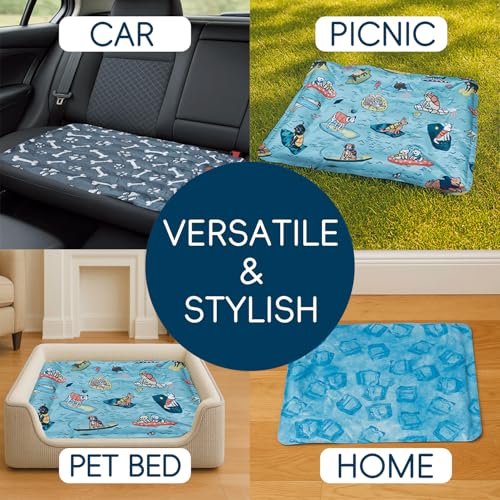 Cooling Pad for Dog,Instant Pet Cool Mat for Puppy,Comfortable Cool Pet Mat for Cat.Portable Dog Bed for Summer. Suitable for Outdoor Summer Crate Pad.Long Time Cooling.Animal(Size-M 15.7 * 19.7in) - color: Animal, size: Medium