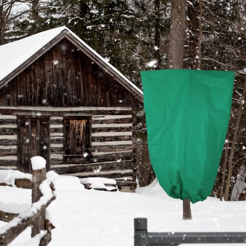 2 Pack Winter Plant Covers Freeze Protection - 23.6"×31.5" Winter Frost Protection Bags for Outdoor Plants with Drawstring, Reusable Anti-Freeze Cloth for Garden & Potted Plants - size: 23.6"×31.5"