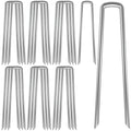 AAGUT Landscape Staples 12 Inch 8 Gauge Galvanized Fence Stakes 20 PCS Anti-Rust Landscape Pins for Secure Lawn Fabric, Weed Barrier Fabric, Ground Cover, Dripper Irrigation Tubing Soaker Hose - color: Silver, size: 12'' x 20Pcs-8Ga