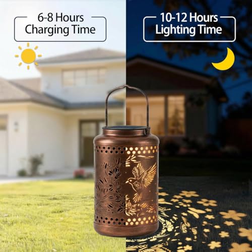 Hummingbird Solar Lanterns Outdoor Waterproof with Ground Stake - Unique Gifts for Women Mom, Mothers Day Gifts - Birthday for Women,House Warming Gift New Home - for Garden Patio Yard Porch Lawn - color: Hummingbird