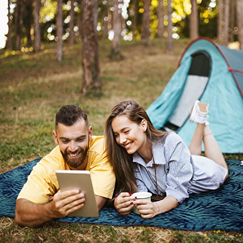 Large Outdoor Waterproof Blanket Extra Thick Fleece Stadium Blanket for Camping, Car, Pet, Picnics - Windproof, Wearable, Machine Washable 80" x 58" (Jungle) - color: Jungle Green