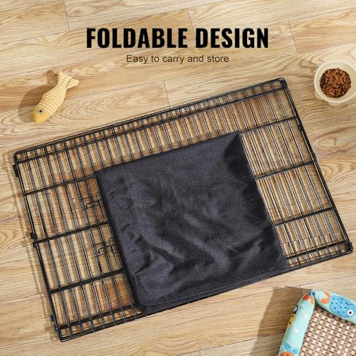 VEVOR Dog Playpen, 4 Pcs 24 x 36 in Panels Foldable Metal Pet Exercise Pen, Dog Fence Indoor and Outdoor Pen with Door, Top Cover, and Bottom Pad, Pet Playpen for Dogs, Cats and Other Small Animals - size: 4 panels 24*36in, style: Playpen + Top Cover & Bo