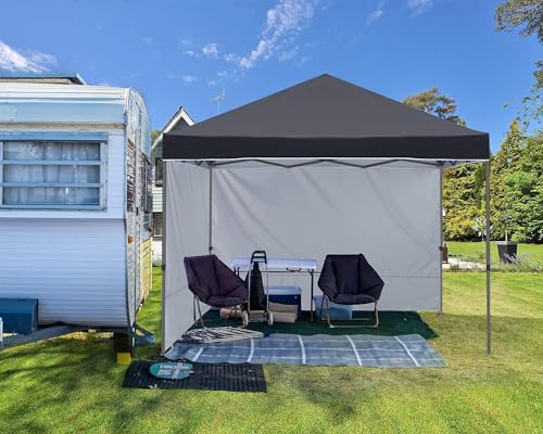 ABCCANOPY Easy Pop up Canopy Tent with 2 Sidewalls for Outdoor Sun Blocking or Rain Protection, 8x8, Black - color: Black, size: 8x8
