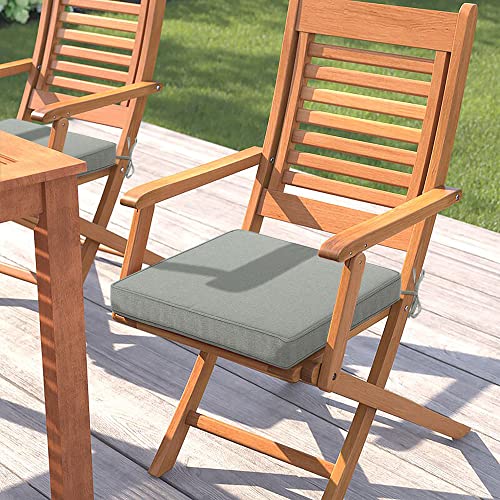 Magpie Fabrics Indoor Outdoor Waterproof Square Chair Cushion, 18" x 18" x 2.5", 2 Pack, Water Resistant Seat Cushions, for Patio Garden Office, Grey - color: Grey