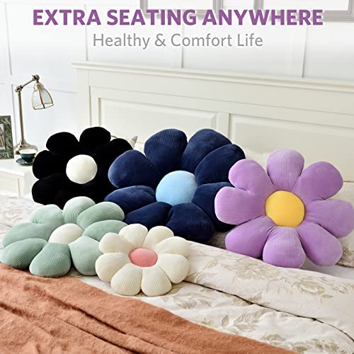 Sioloc Flowers Pillow,Flower Shaped Throw Pillow Butt Cushion Floor Pillow,Seating Cushion,Cute Room Decor & Plush Pillow for Bedroom Sofa Chair(Lavender,15.7'') - color: Lavender