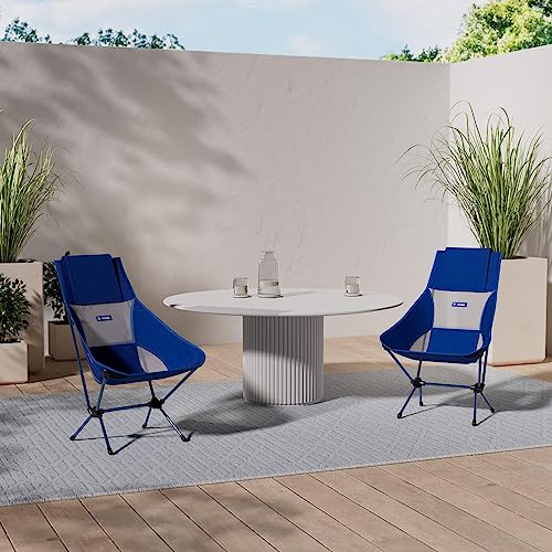 Helinox Chair Two Ultralight, High-Back, Collapsible Camping Chair, Blue Block, with Pockets - color: Blue Block