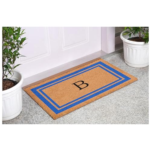 Calloway Mills 152972436B Blue Border 24" x 36" Monogram Doormat (Letter B) - color: Letter B, size: 2' x 3' (yes)