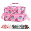 Insulated Kids Dual Compartment Lunch Bags Tote for Girls Boys Toddler Lunch Boxes Pre-School Toddler Kindergarten Picnic Camp Food Cooler Thermal with Strap (Pink Unicake) - color: Pink Unicake