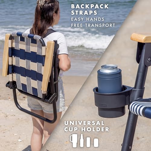 GoSports WOVN Beach Backpack Chair - 9 Styles Available - Premium Folding Camping Chair - color: Lido