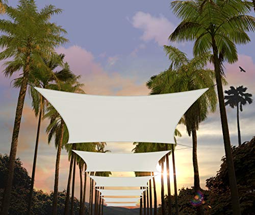 Amgo Custom Size 6' x 6' White Rectangle Square Sun Shade Sail UPF50+ AGTAPR1016, Order to Make Canopy Awning, 95% UV Blockage, Water & Air Permeable, Commercial and Residential (We Customize) - color: White, size: 6' x 6' Custom Size