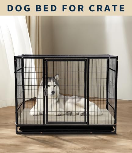 Waterproof Leather Dog Bed Crate Pad, Durable Brown Pet Mattress for Medium Dogs Pet Beds with Wipeable Covers, Easy to Clean Washable Mat for Cage - color: brown, size: 28"L x 19"W x 3"Th