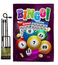 Bingo Garden Flag Set with Stand Interests Game Bunco Night Dice Poker Hobbies Leisure Activity Small Decorative Gift Yard House Banner Double-Sided Made In USA 13 X 18.5 - size: Garden Flag Set 13"x 18.5" w/ Flagpole