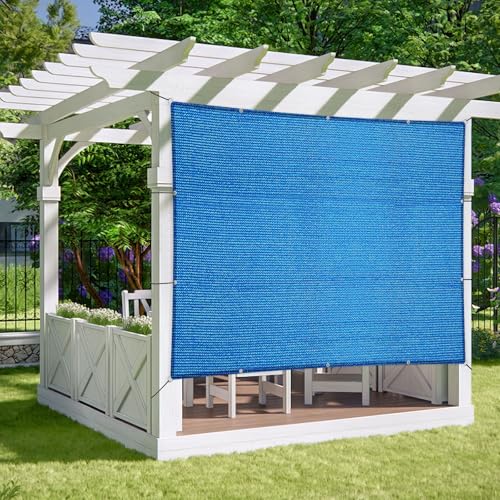 2' x 2' Blue Sun Shade Sail Straight Edge with Grommets UV Block & Water Permeable Canopy Cover for Patio, Garden, Backyard, Yard & Outdoor - color: Blue, size: 2' x 2'