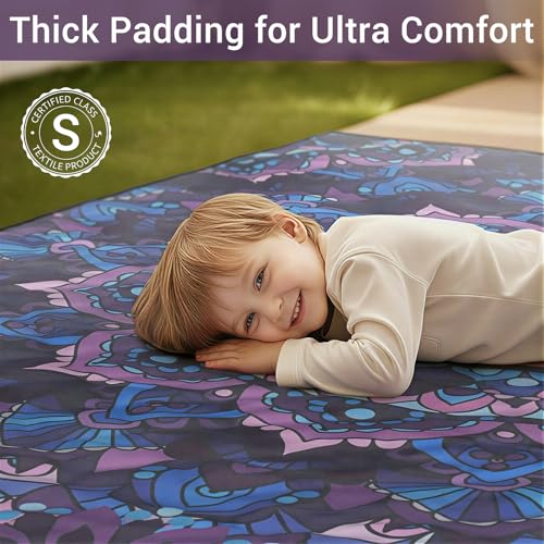 60x80" Extra Large Picnic Blankets Waterproof Sandproof Couple Outdoor Beach Blanket Foldable Grass Park Lawn Concert Mat Summer Camping Essentials Rv Travel Vacation Accessories Festival Gift - color: Purple Mandala, size: 6'8" x 5' (Rectangular)