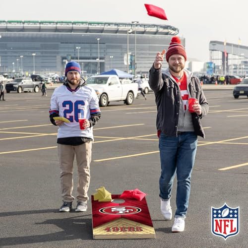 Wild Sports NFL San Francisco 49ers 2' x 4' Regulation Size Solid Wood Cornhole Set with Direct Print HD Team Graphics