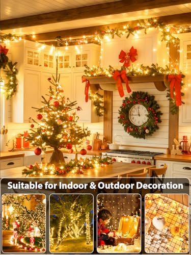 1000 LED Christmas Lights Outdoor Indoor, Super Long 330 FT Green Wire Plug In String Lights with Memory & Timer & 8 Modes, Waterproof Fairy Light for Tree Party Garden Patio Xmas Decor, Warm White - color: Warm White, size: 1000LED