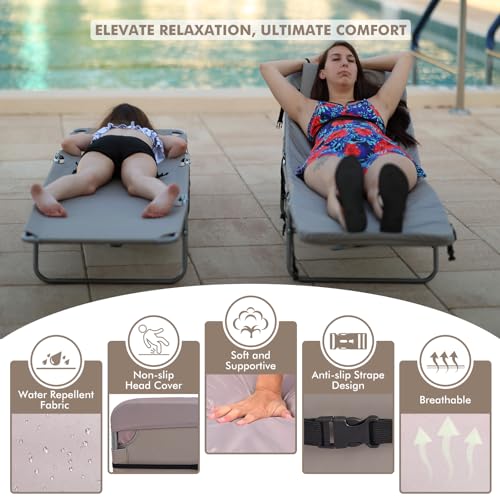 3 in 1 Women Comfort Backpack Beach Tanning Lounge Chair with Cushion Face Hole Softer Padded Adjustable Washable, Folding Layout Sun Chair for Adults Outside Reading Sunbathing Poolside, 6 Position - color: Beige / 1 Pack