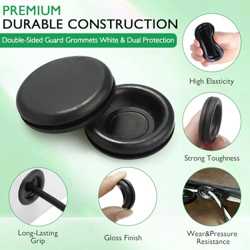 EASYEAH 170 Pcs Rubber Grommets Firewall Hole Plug Set Electrical Wire Gasket Kit, Automotive Rubber Grommets for Wiring Assortment Kit for 1/4 3/8 1/2 5/8 3/4 7/8 1 Inch Round Drill Hole - style: 7 Sizes-170 pcs, Closed