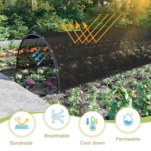 90% Patio Shade Cloth, Outdoor Sun Shade Fabric with Grommets, UV Protection for Backyards, Chicken Coop, Greenhouse, Carport, Garden, Mesh Tarp 4×8 FT, Black