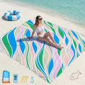 Famstar Beach Blanket Oversized Extra Large 78" X 81",Waterproof Sandproof Beach Blanket 1-7 Adults Lightweight Durable for Travel Camping Hiking Picnic - color: Mixed3, size: 78" X 81"