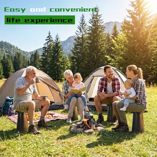 2026 Portable Folding Stool, 440lbs Capacity Telescopic Stool with Storage Bag - Lightweight & Sturdy Camping Chair for Hiking, Fishing, Garden, BBQ