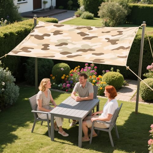 Waterproof Tarp CamouflageThickening Multi-Size Sun Shade Sail Customized Tarpaulin Sunrays Block Awning for Patio Canopy Rain Cover Canvas Sunshade Camp Outdoor Gardens Canopy (6.3ft*9.5ft) - size: 6.3ft*9.5ft