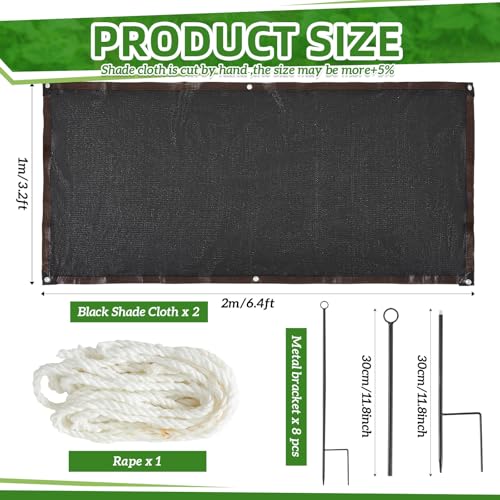 Threehoney 1 Set Plant Shade for Outdoor with 4 Stakes, Rope, and Grommets, Plant Covers Freeze Protection Winter, 70% Sunblock Shade Cloth for Vegetable Dog Chicken Greenhouse Canopy (6.56 x 3.28 ft)