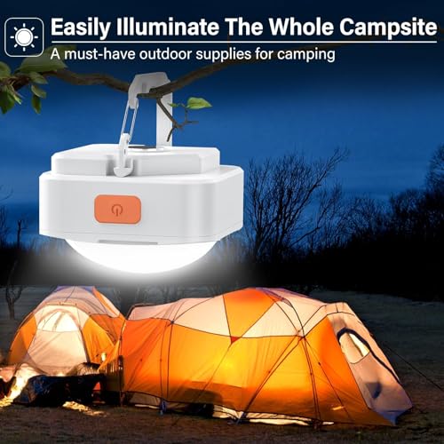 Rechargeable Camping Lights FLY2SKY 6Pcs White Tent Lights Mini Flashlight Portable LED Camping Lantern Survival Gear Camping Accessories for Hiking Backpacking Fishing Hurricane Emergency Outage - style: 6 Pcs White