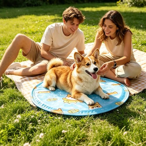 Widely Use Cooling Dog Bed - Soft Gel Non-Slip Pad, Foldable Reusable Mat, Pressure Activated Sheet | for Car Trip Park Beach Picnic Balcony Lawn Travel Summer Heat Relief - color: Blue