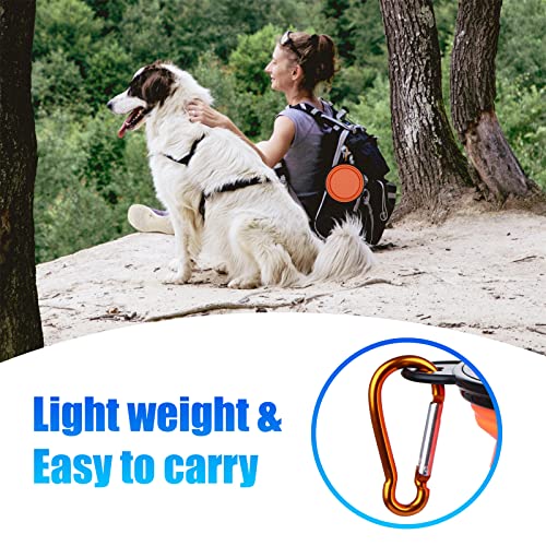Dog Bowl Pet Collapsible Bowls, 2 Pack Collapsible Dog Water Bowls for Cats Dogs, Portable Pet Feeding Watering Dish for Walking Parking Traveling with 2 Carabiners (Small, Orange+Purple) - color: Orange+Purple, size: Small