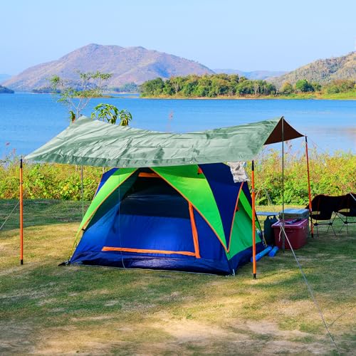 Pattiumo Tarp Waterproof 10 X 20 FT 14 Mil Heavy Duty Tarp Multipurpose Tarps Heavy Duty Waterproof Protective Cover UV All Weather Resistant for Shelter Camping, Green/Brown - color: Green/Brown, size: 10x20ft