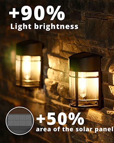 Solar Fence Lights, 12 Pack Waterproof Solar Lights Outdoor, Outdoor Solar Lights for Fence Garden Yard Step Deck Stairs - color: Black, size: 12 Pack