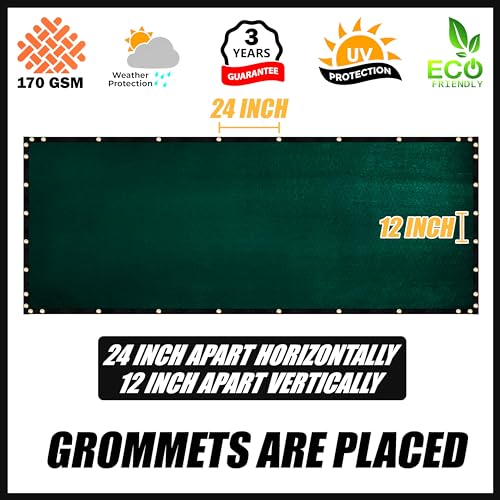 Royal Shade 4' x 12' Green Fence Privacy Screen Windscreen Cover Netting Mesh Fabric Cloth - Cable Zip Ties Included (We Make Custom Size) - color: Green, size: 0 4' x 1 2'