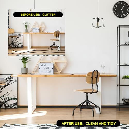 Pangda 20 FT Floor Cable Cover Heavy Duty Cord Cover Protector Power Cable Protector Soft Extension, Organize and Protect Wire on Floor for Home Office or Outdoor Settings (Black) - color: Black, size: 20 ft