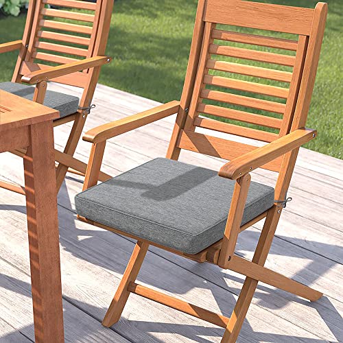 Magpie Fabrics Indoor Outdoor Waterproof Square Chair Cushion, 18" x 18" x 2.5", 2 Pack, Water Resistant Seat Cushions, for Patio Garden Office, Heather Grey - color: Heather Grey