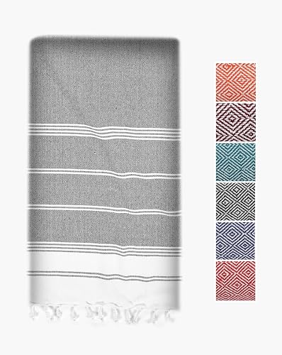LANE LINEN Beach Towel, Oversized Beach Towel 39"x71", Lightweight Beach Essentials for Women, Large Pool Towel, Absorbent & Quick Dry, Sand Free Beach Towel - Ebony - color: 34: Ebony, size: Pack of 1