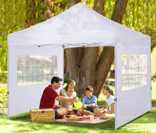 COOSHADE Instant Canopy SunWall 10x10 Canopy SideWall for Pop up Canopy Tent, 1 Pack Sidewall with Church Window Only, White - color: White, size: 10x10-Church Window