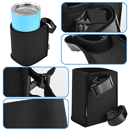 Drinking Cup Holder, Patio Curved Chaise Chair Cup Holder, Drink Holder for Swing Chair Hammock Chair Wicker Chair Egg Chair, Universal Cup & Bottle Holder for Beach Chair, Golf Cart, Wheelchair - color: Black