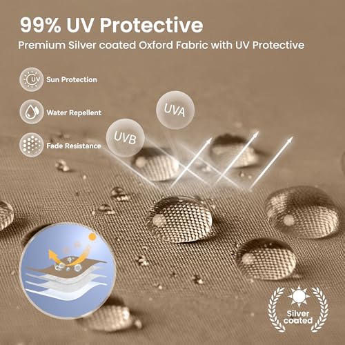 PHI VILLA 10x10ft 1-Person Setup Pop Up Canopy Tent Instant Portable Shelter w/ 1-Button Push, Case, 4 Weight Bags - Dark & Light Brown - color: Dark & Light Brown, size: 10×10 one push