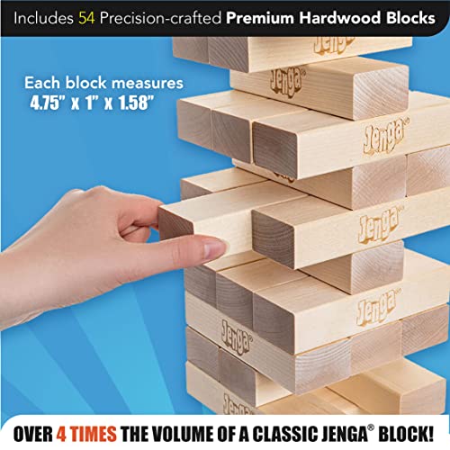 Jenga Giant - Hardwood Blocks - Stacks to Over 3 feet - Officially Licensed - JS4 - style: JS4