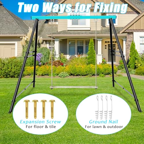 Swing Stand Frame, Heavy Duty 550lbs Capacity Hammock Stand for Backyard, Patio, Garden(Swing NOT Included) - color: Green