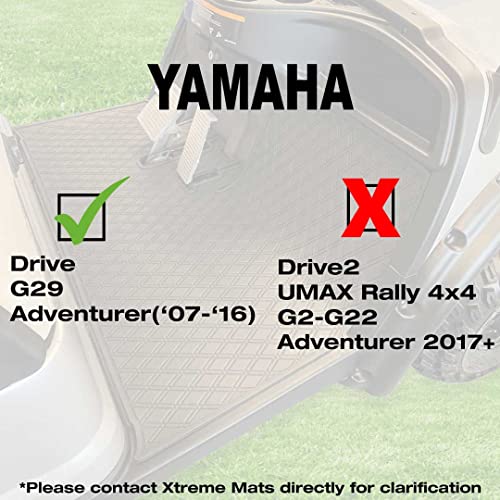 Xtreme MATS Yamaha Compatible Golf Cart Mat, Full Coverage Golf Cart Floor Liner Mat - Compatible with Yamaha Adventurer (2007-2017), G29, YDR, & Drive (Gen1) Models Only - All Black - color: All Black, size: Drive/G29