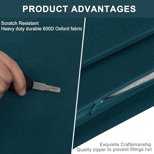 Dog Bed Covers Replacement Washable, Waterproof Dog Bed Cover with Zipper, 44Lx32Wx3H inch Durable Oxford Pet Bed Cover for Outdoor/Indoor Use, Cover Only, Cyan - color: Cyan, size: 44*32*3 inch
